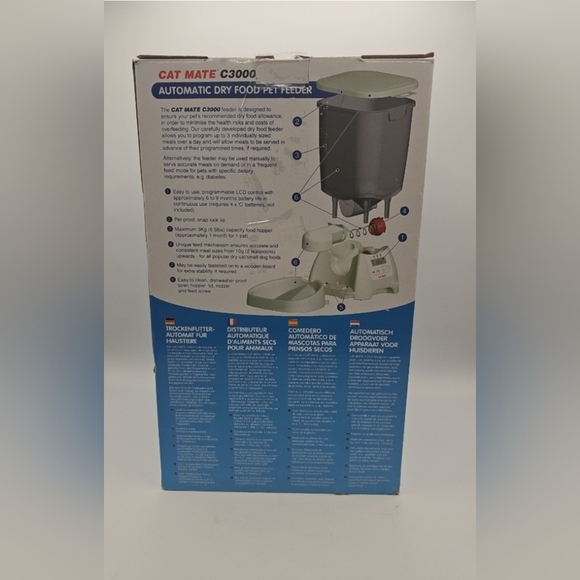 Cat Mate C3000 Automatic Cat Feeder For Dry Food, Timed Cat & Small Dog Feeder - Picture 10 of 12